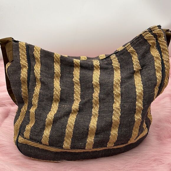 O’Neill burlap jute summer beach shoulder crossbody bag - Picture 3 of 8